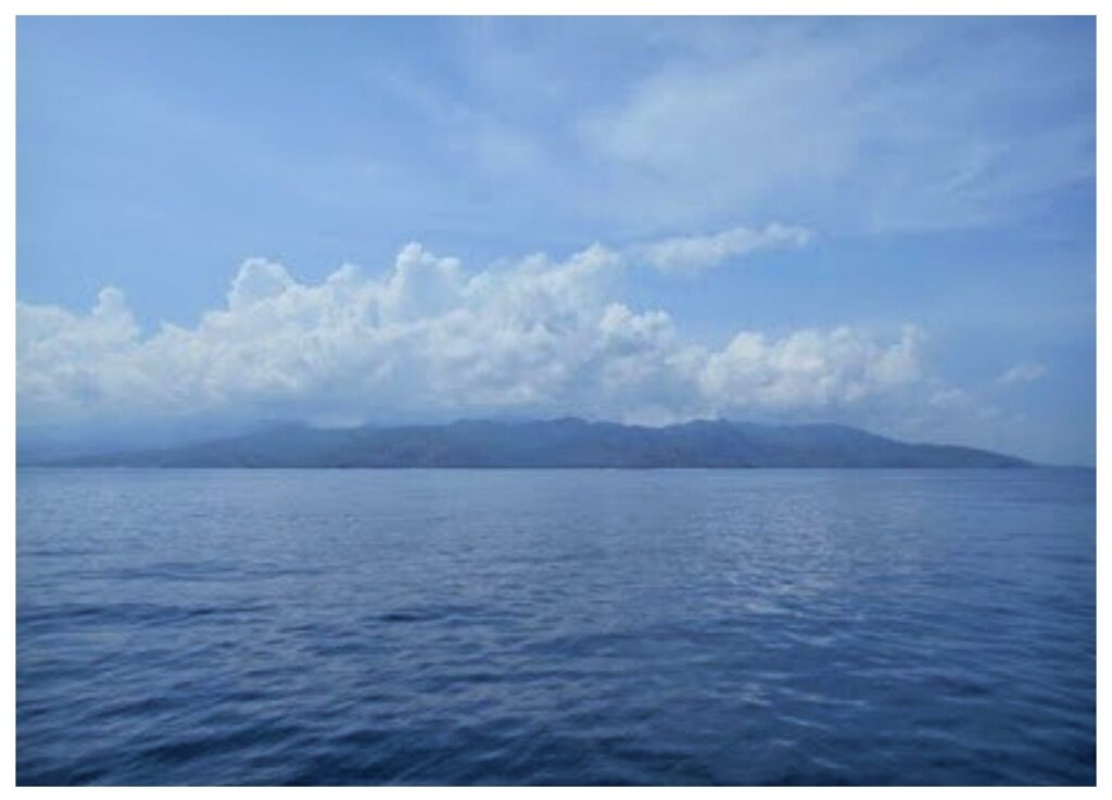 The larger Island of Lombok as seen from Gili Air